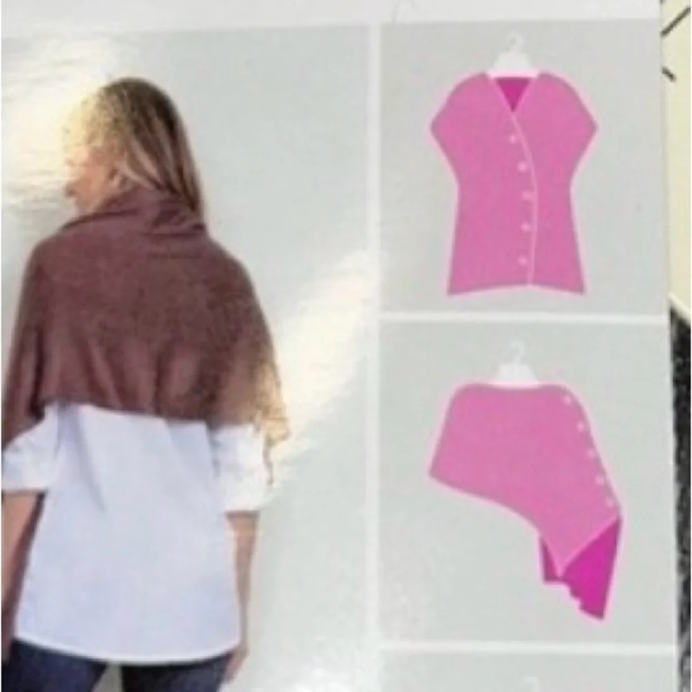 Simply Noelle Midnight Blue Buttoned Wrap-one size - Picture 4 of 4